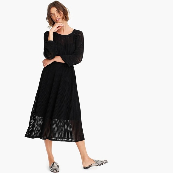 Ribbed Long Sleeve Midi Dress 